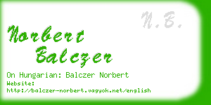 norbert balczer business card